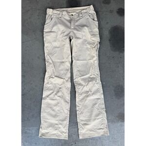 Duluth Trading Co Womens Khaki Nylon Blend Stretch Outdoor Pants Size 8x35 Cargo
